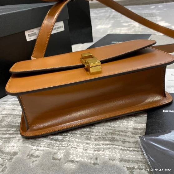 Tony Luxuries IN LEATHER YSL LOULOU CARRE SMOOTH SATCHEL 0726